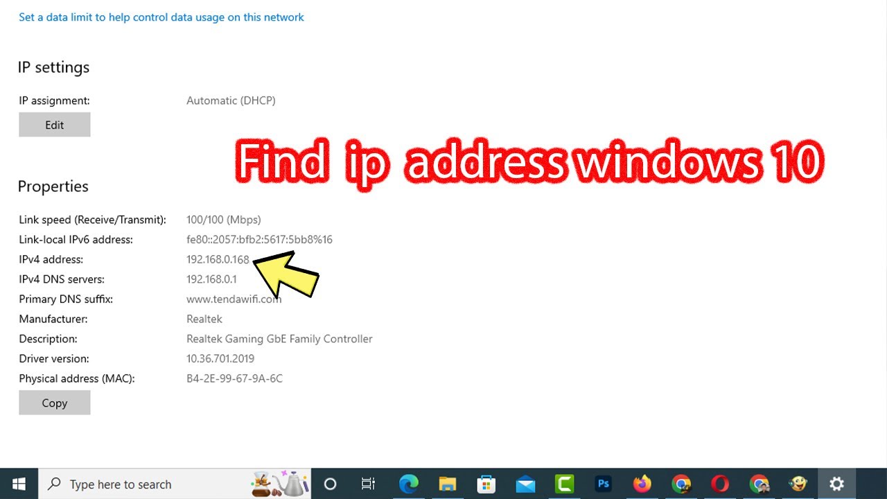 How to Find Your IP Address on Windows 10