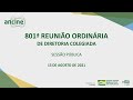 801ª Reunião Ordinária de Diretoria Colegiada - Sessão Pública - 13/08/2021