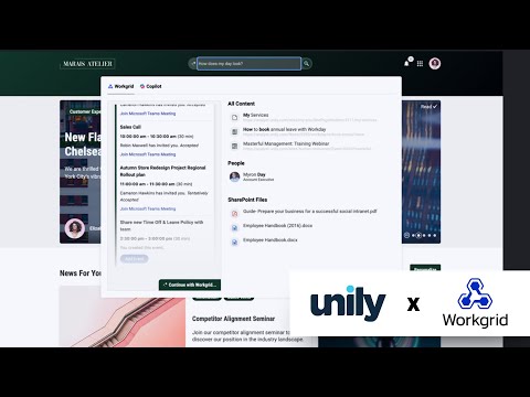 Workgrid Software +  @Unily | AI-Infused Intranet