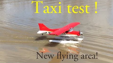 E Flite Maule M7 floats taxi testing for new water flying area
