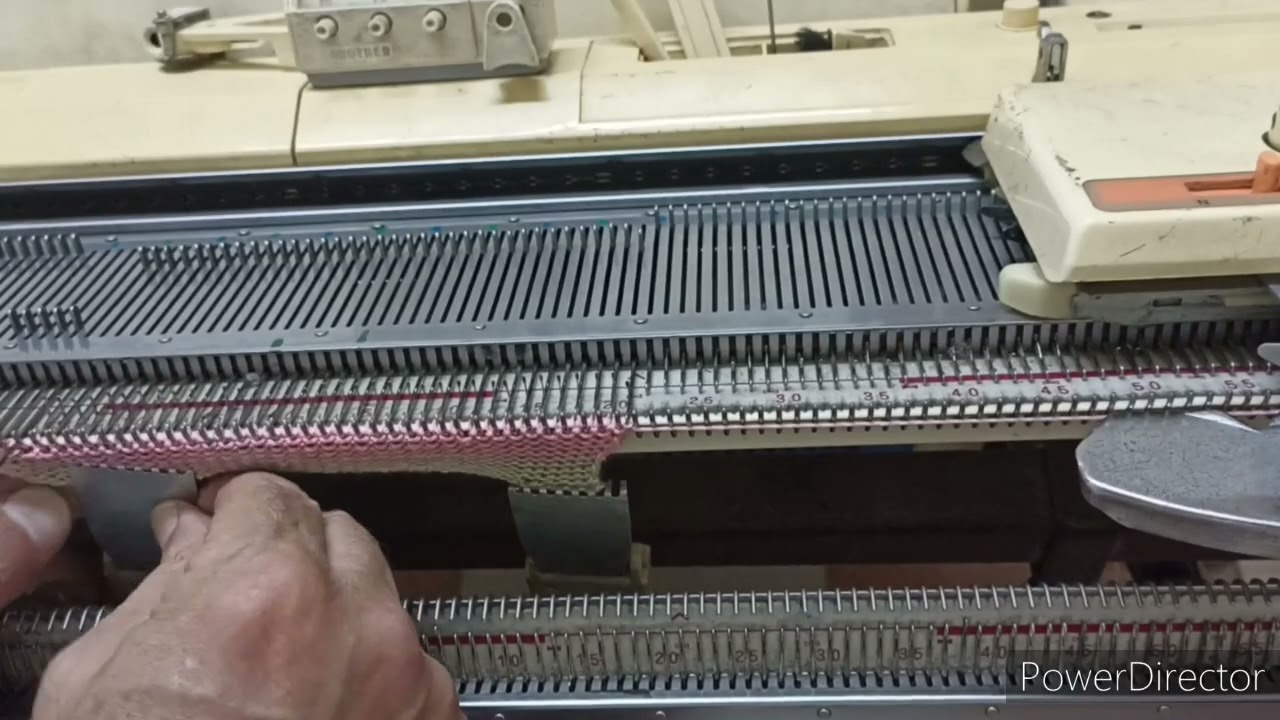 (180) تغيير اتجاة الغرز بأستخدام السطور المختصرة على ماكينات التريكو المنزلى.