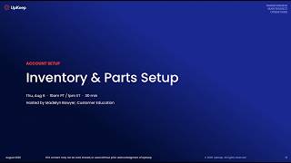 Onboarding Essentials: Parts and Inventory Setup