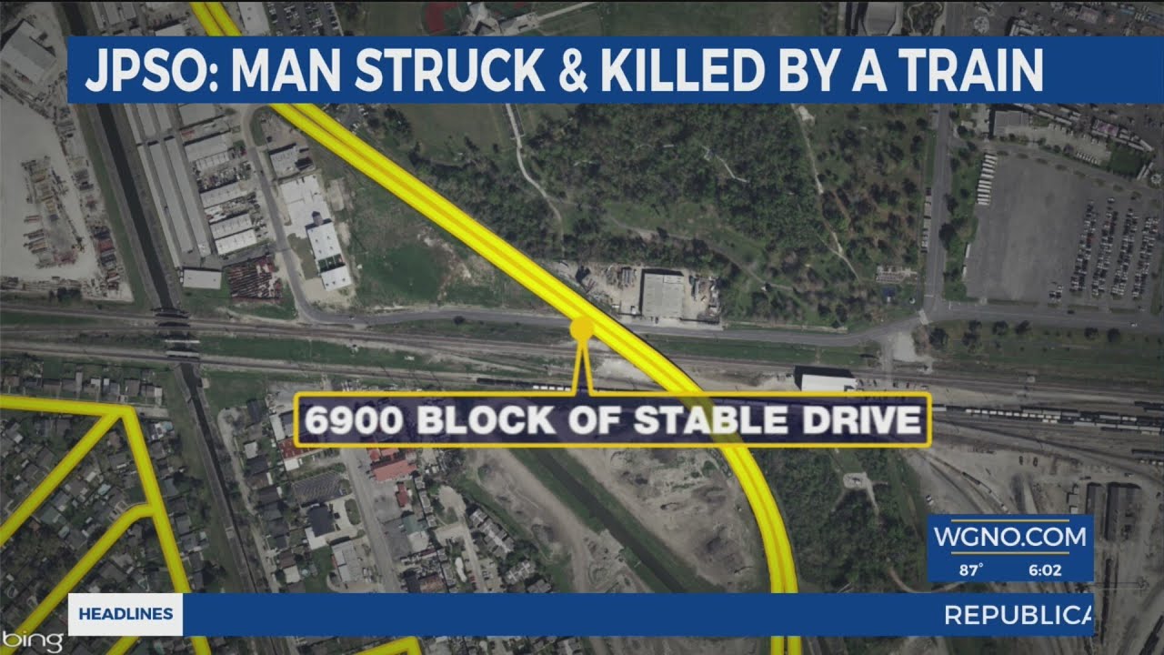 Man dead after being hit by Amtrak train in Metairie - YouTube