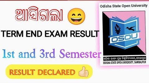 Term end exam result declared 1st and 3rd semester exam//OSOU exam result declared