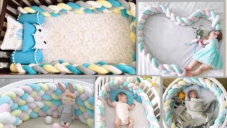 How to make 4m baby crib bumper pads DIY Crib Decor|4 braided Baby Nest Bed Tutorial|Baby Bed Making
