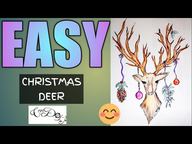 Christmas deer sketch icon Royalty Free Vector Image