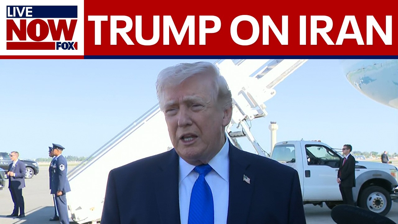 President Trump speaks to reporters on Iran