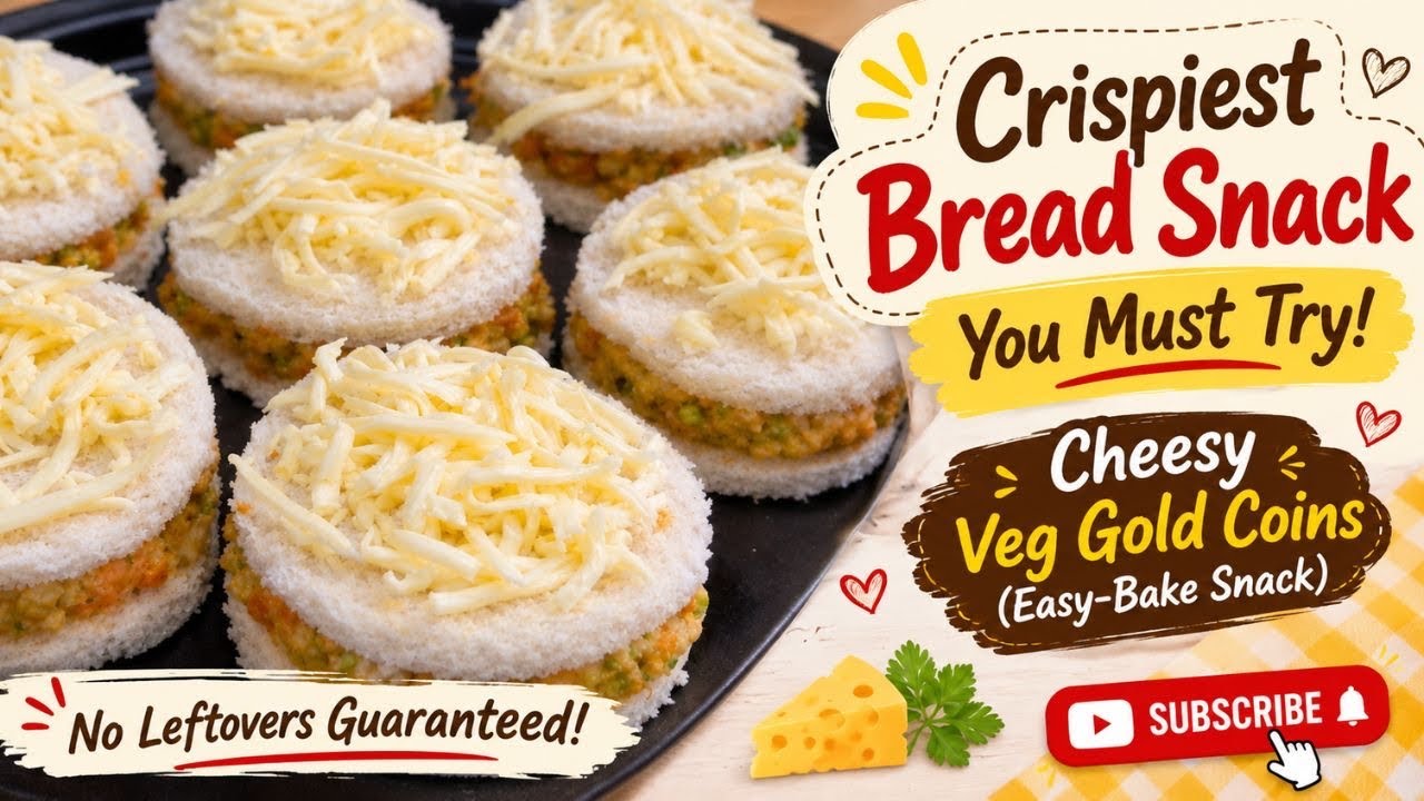 I Made Toast Gold Coins From Bread🤩Cheesy Veg Toast Coins Recipe| Easy ...