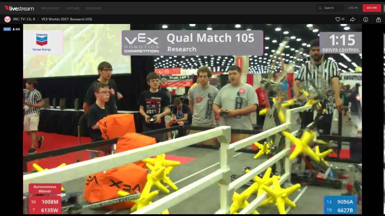 Vex Worlds Championship 2017, Match 105. No.7 High School, China