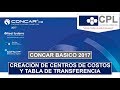 CONCAR BASICO 2017 | CREACIÓN DE CENTROS DE COSTOS