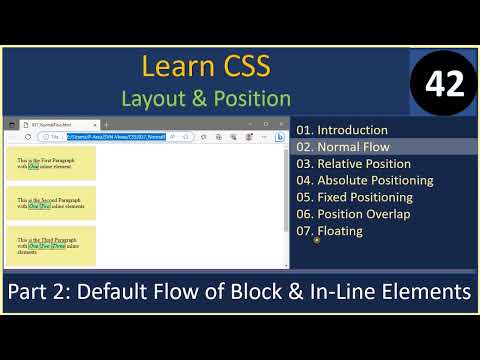 Layout & Position | Part 2 - Normal Flow of html elements | CSS Tutorial #42
