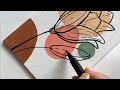 Boho art tutorial step by step  easy acrylic canvas painting  botanical illustration with ink