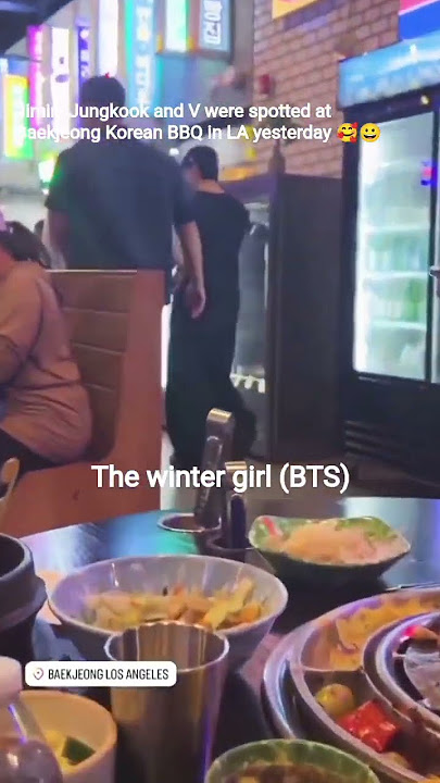 Jimin, Jungkook and V were spotted at Baekjeong Korean BBQ in LA yesterday🥰😀#taehyung #jk #jimin