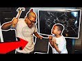 Destroying My Little Brother's GAMING SETUP WHILE HE'S PLAYING FORTNITE & Surprising Him w/ NEW ONE