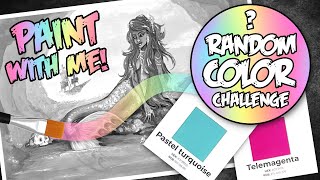 Paint a MERMAID With Me For MERMAY! Random Color Challenge!