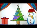 Merry Christmas Drawing | Christmas Tree Drawing Easy | Christmas Drawing Easy Step by Step