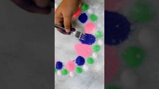 Easy Rangoli Design  with Fork #diy #rangoli #rangolidesigns #priyamalikchannel