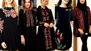 EMBROIDERY DESIGNS IN BLACK DRESS