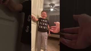 Woman smears chocolate pudding on boys arm and he thinks its poop