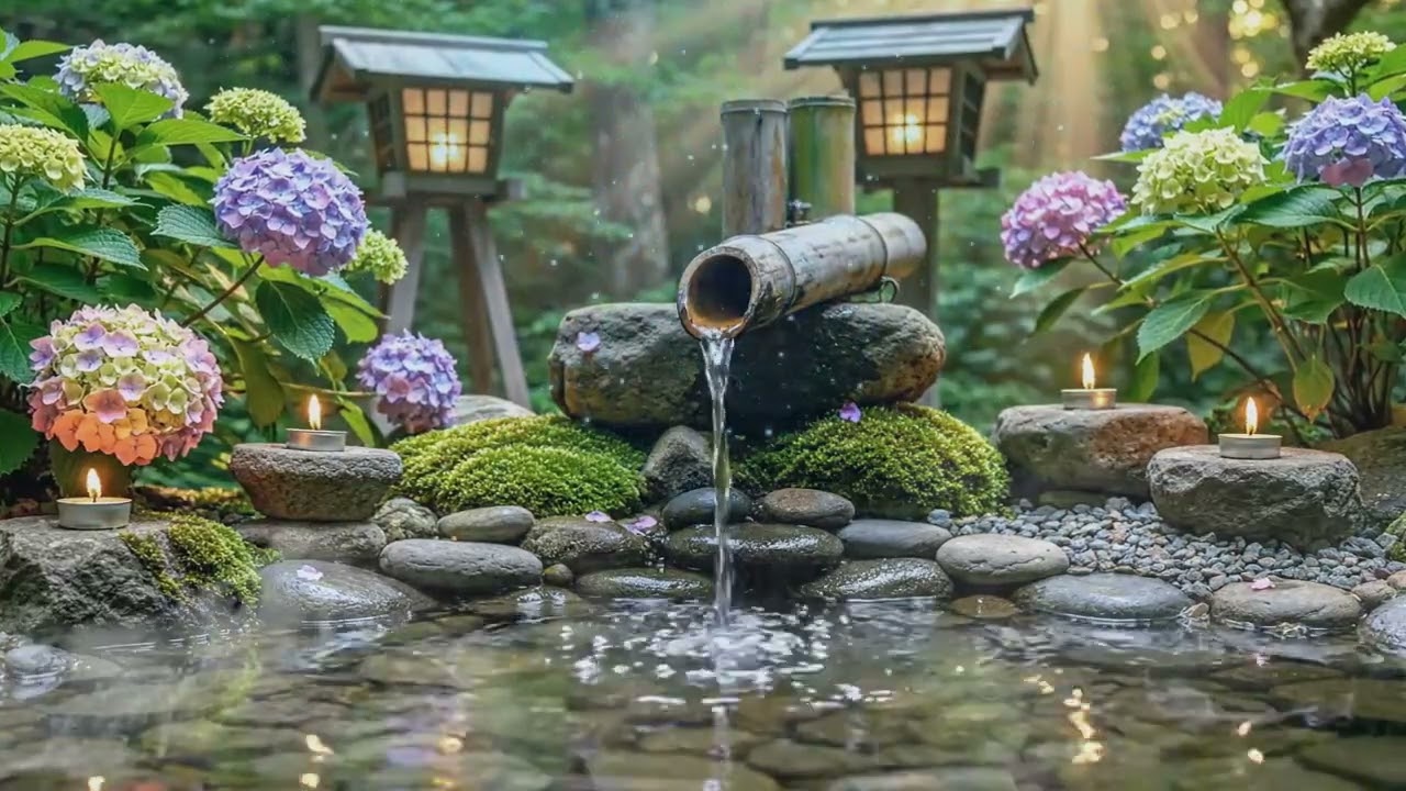 Ultra Soft Piano with Bamboo Water Sounds 🌿 Deep Relaxation & Sleep