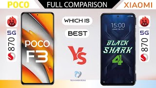 POCO F3 vs Xiaomi BLACK SHARK 4 Full Comparison ?? SD 870