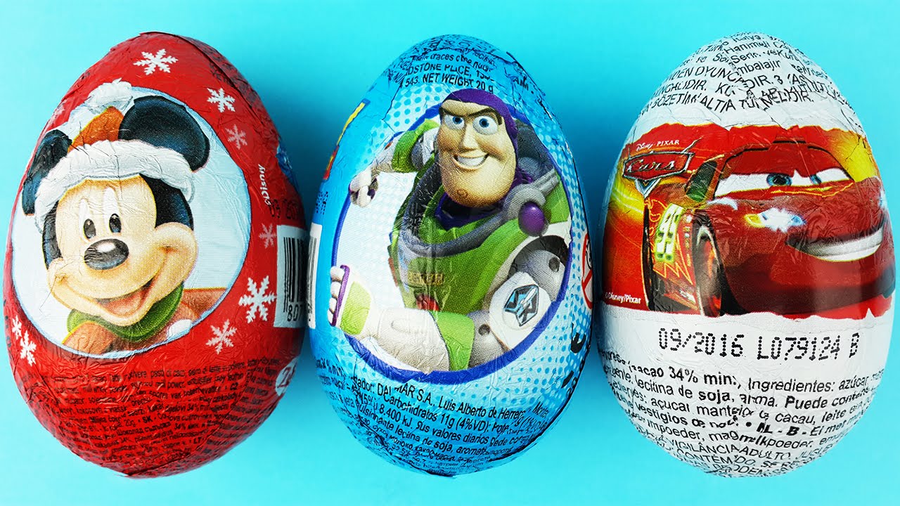 Surprise Eggs Opening - Mickey Mouse Christmas, Toy Story, Disney Cars ...