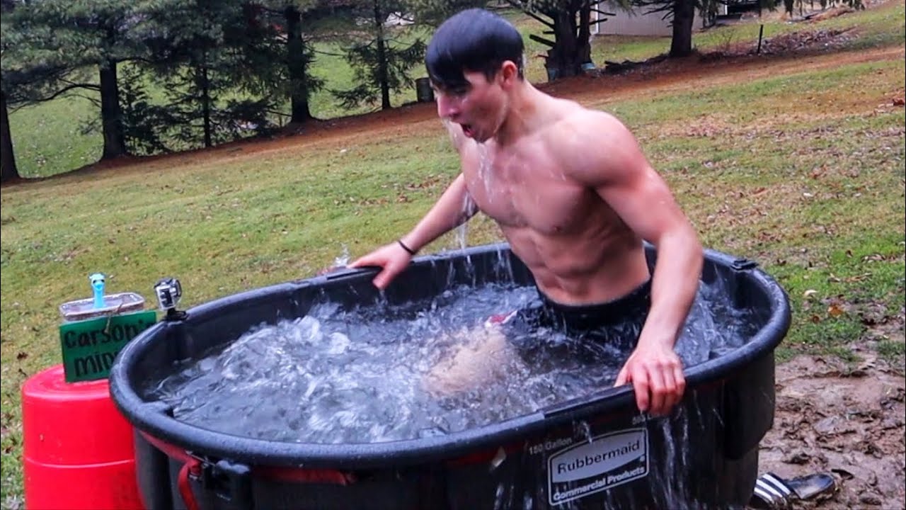 ice bath in the rain Day 25 taking an ice bath every day for 30 days