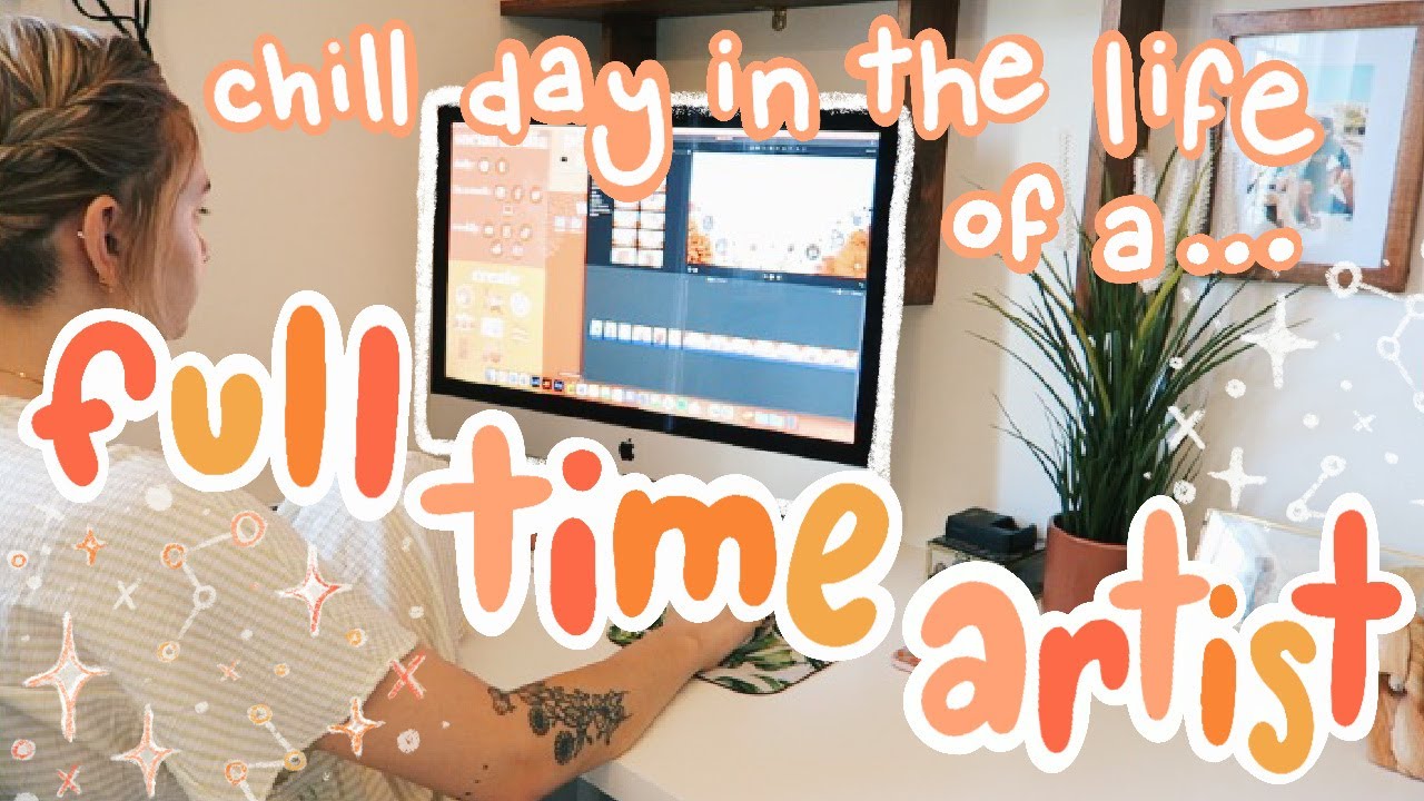 chill day in the life of a full time artist • embroidery, painting, and ...