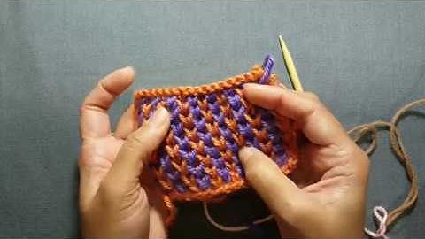 2-color Honeycomb Brioche Stitch (simpler version): a Knittycat