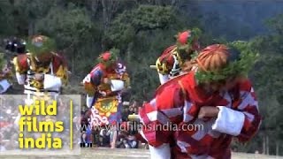 Pa Deul Cham (Faces of different warrior): Dochula Druk Wangyel Festival, Bhutan