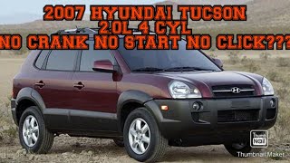 2007 HYUNDAI TUCSON:2.0L 4 CYL:NO CRANK NO START NO CLICK