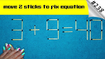 Matchstick puzzle #238 | Match puzzle 3+9=40 with hint and solution.