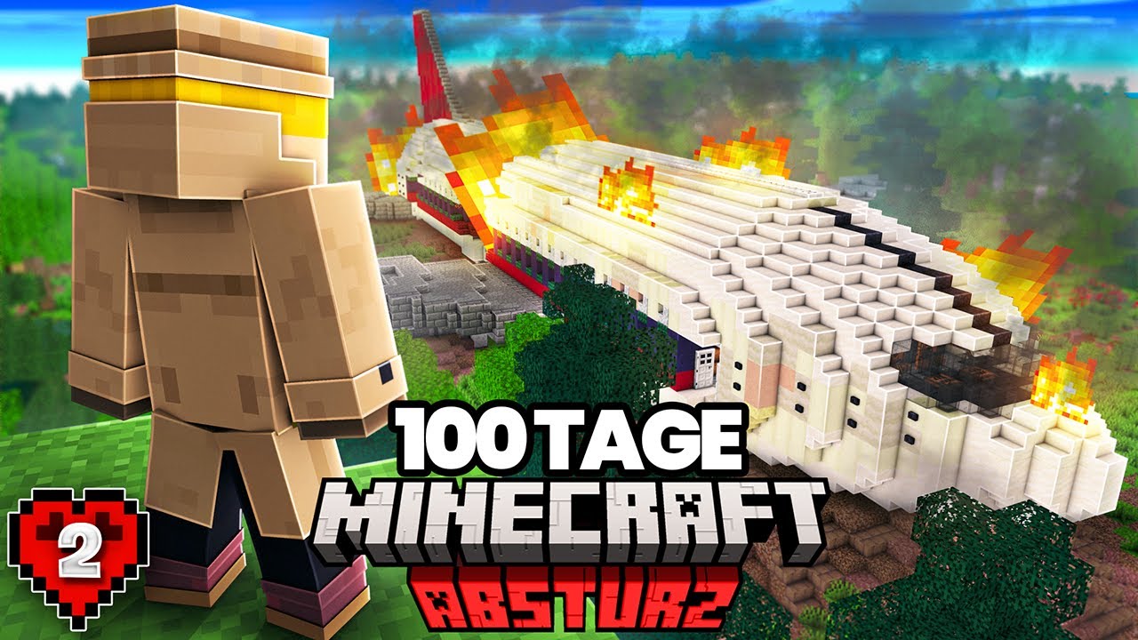 Ich überlebe 100 Tage einen Minecraft Flugzeugabsturz! (Teil 2)