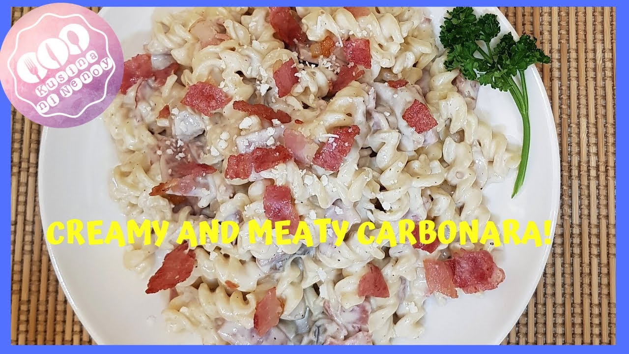 CARBONARA CREAMY CARBONARA with BACON BITS How To Cook Lutong Pinoy
