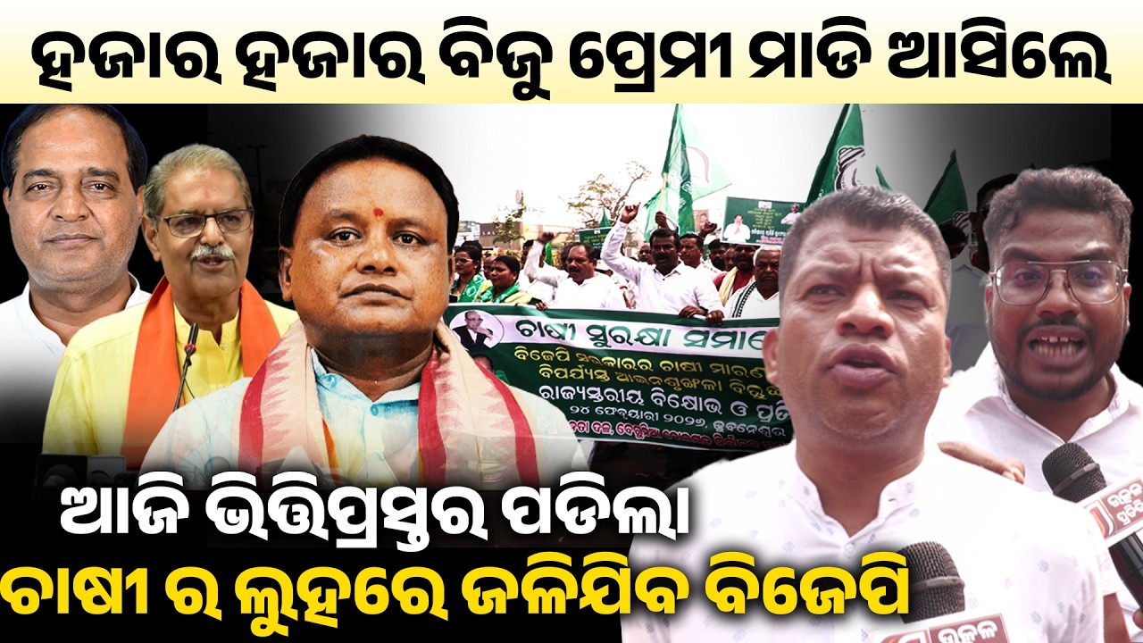 ହଜାର ହଜାର ବିଜୁ ପ୍ରେମୀ ମାଡି ଆସିଲେ ଆଜି ଭିତ୍ତିପ୍ରସ୍ତର ପଡିଲା ଚାଷୀ ର ଲୁହରେ ଜଳିଯିବ ବିଜେପି !bjd protest II 