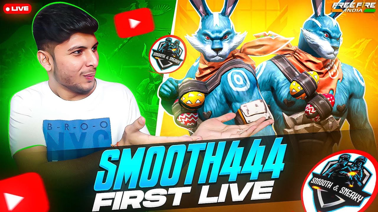 SMOOTH 444 FIRST LIVE STREAM😱😱#nonstopgaming #smooth444 #freefirelive