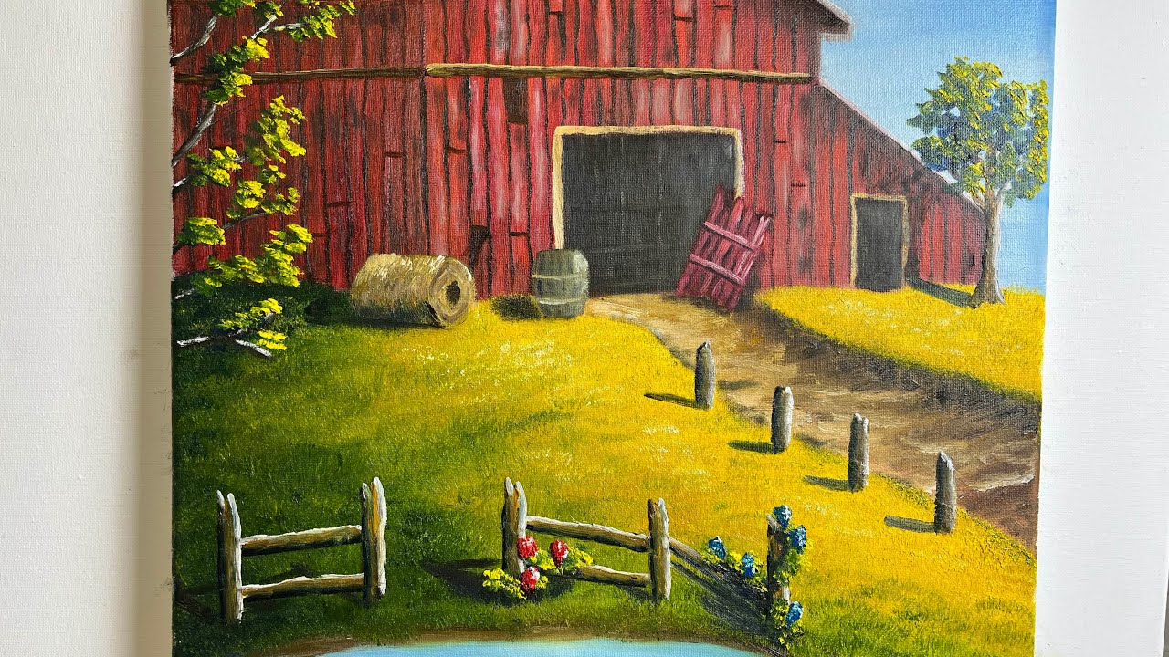 How to paint a barndemoFor beginner and intermediate artists YouTube