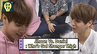 [Oppa Thinking - Wanna One] Ji Hoon Vs. Daniel: Who's Got Stronger Thigh?, 오빠생각 20170911 screenshot 4