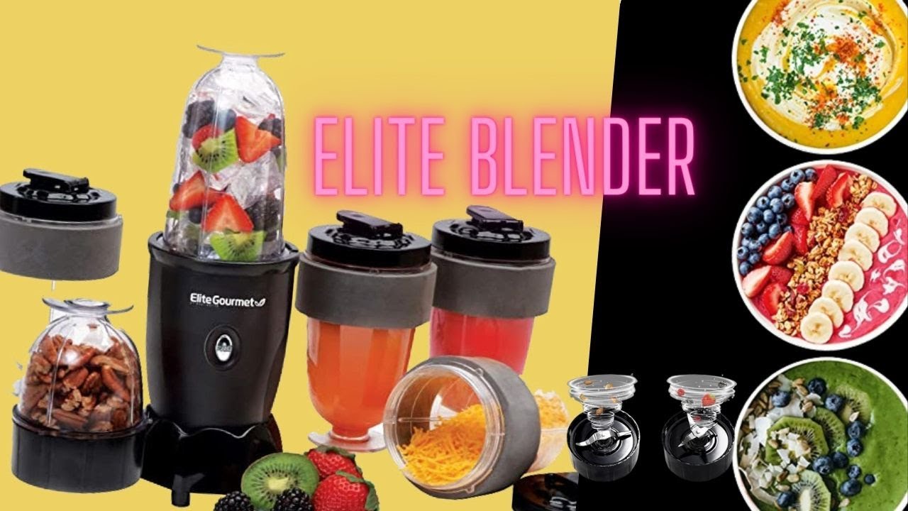 Elite Cuisine 17 Piece Personal Drink Blender with 4 x 16oz. Travel Cups  EPB-18 - 7332723