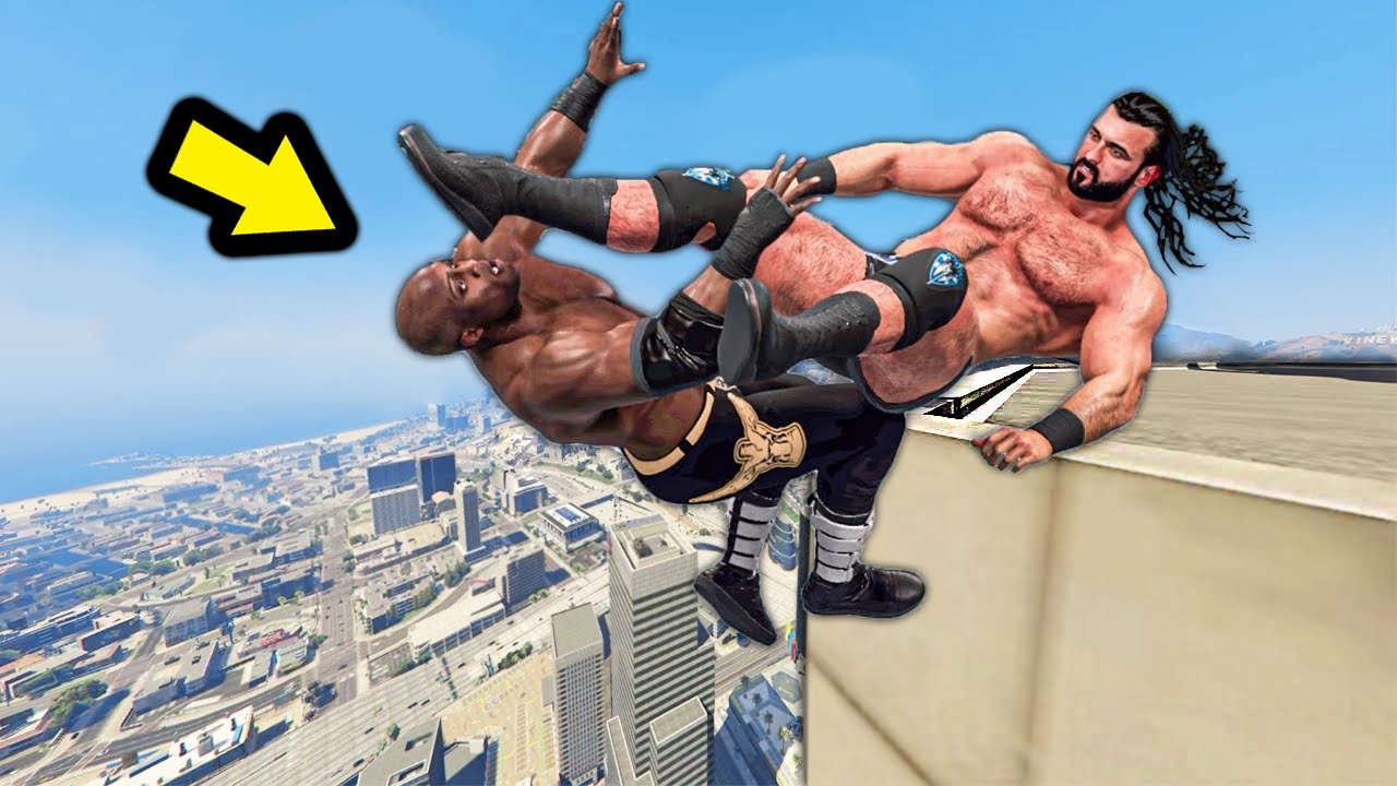 GTA 5 WRESTLING LIKE IN WWE #39 (RKO, Spear, Claymore Kick and more!)