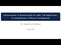 Title: Advancements in Nanomaterials for Solar Cell Applications  A Comprehensive of Recent Developm