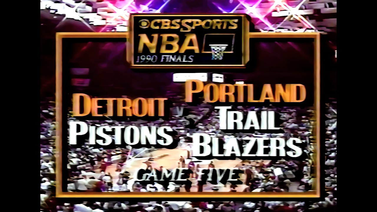 Pistons @ Blazers 1990 NBA Finals Game 5 (NBA On CBS) - YouTube