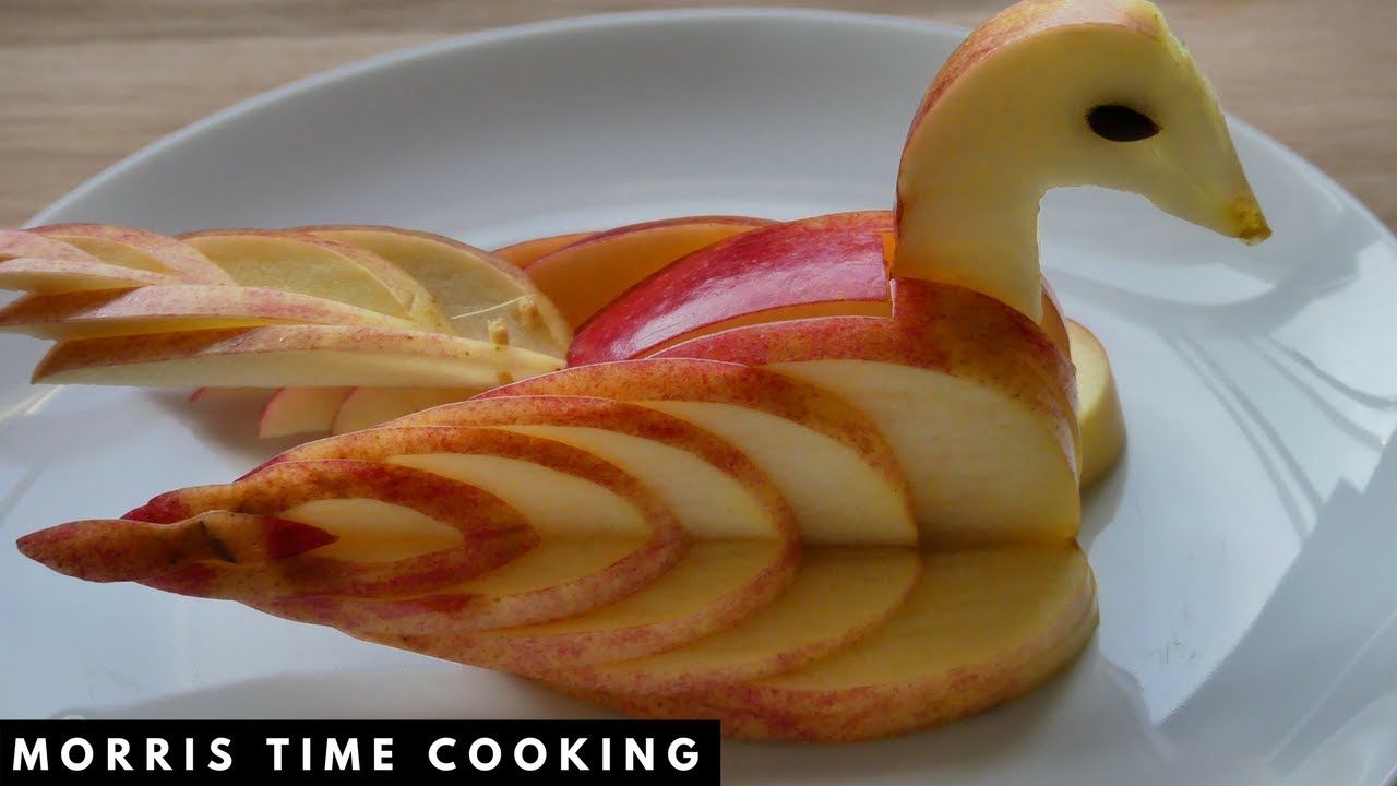 How To Create an Apple Swan Food Art Lesson 15 Morris Time