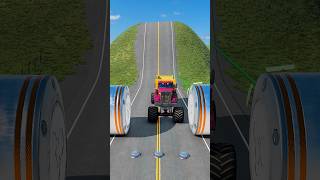 Unlucky Monster Truck Vs Giant & Small Bollards- Beamng.drive