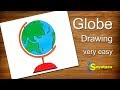 How to draw a globe step by step globe drawing easy