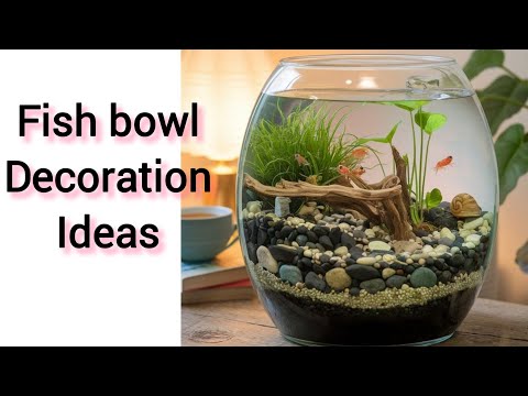 cool fish bowl accessories AWXZOM Small Japanese Tank Decorations Set, Suitable for Aquariums up to 5 Gallon or Fish Bowl, Includes Small Decorations Artificial Plastic Plants Fish Tank House : Pet Supplies both aesthetic and transparent. Koller Products 1-Gallon Fish Bowl