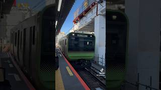 Waiting for the train at Shibuya Station