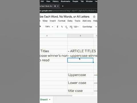How to capitalize words in Google Sheets | Title case, Upper case ...