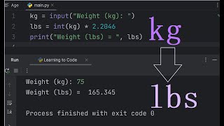 KG to LBS in Python