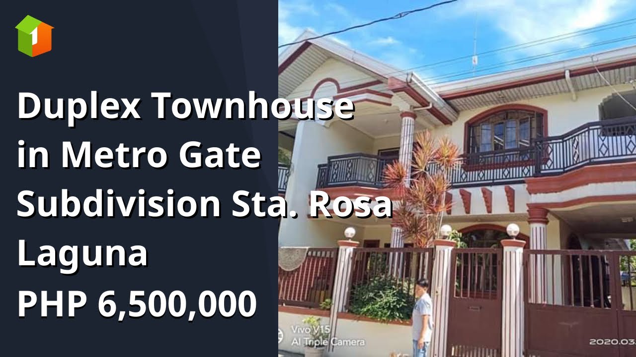 Duplex Townhouse in Metro Gate Subdivision Sta. Rosa Laguna - YouTube